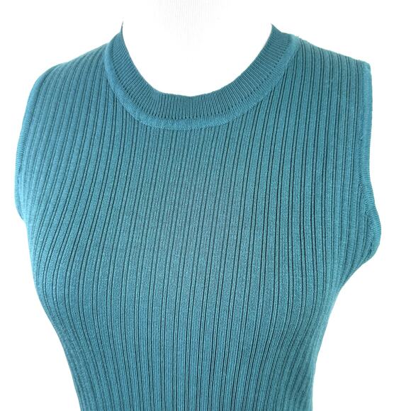 Zesica Green Teal Ribbed Sleeveless Dress New with tags Size Medium - Picture 2 of 7